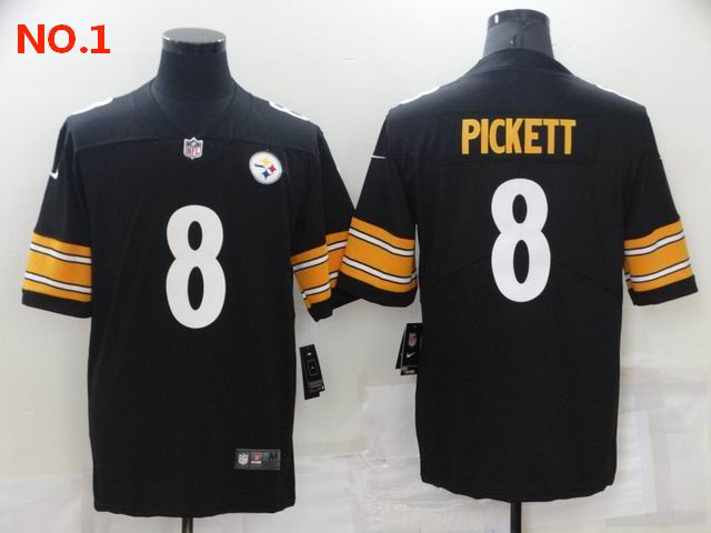 Men's Pittsburgh Steelers 8 Kenny Pickett Jersey Black NO.1;